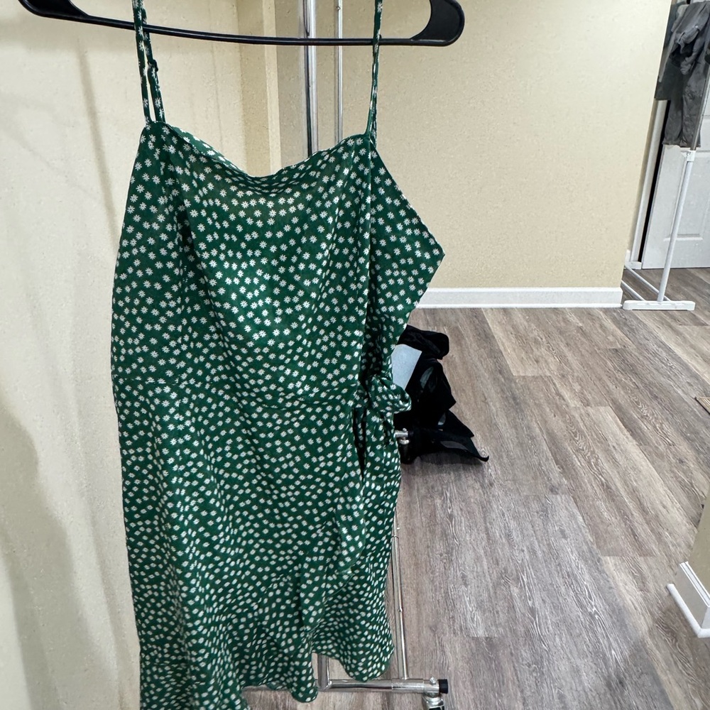 SHEIN Green Polka Dot Dress
